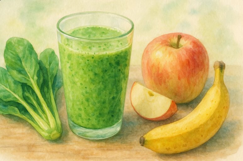 小松菜りんごバナナスムージー苦くない?黄金比レシピ