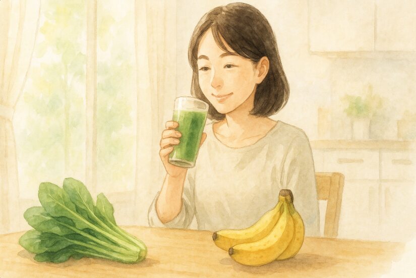 小松菜バナナスムージーの効果と飲み方！初心者も続く美味しいコツ