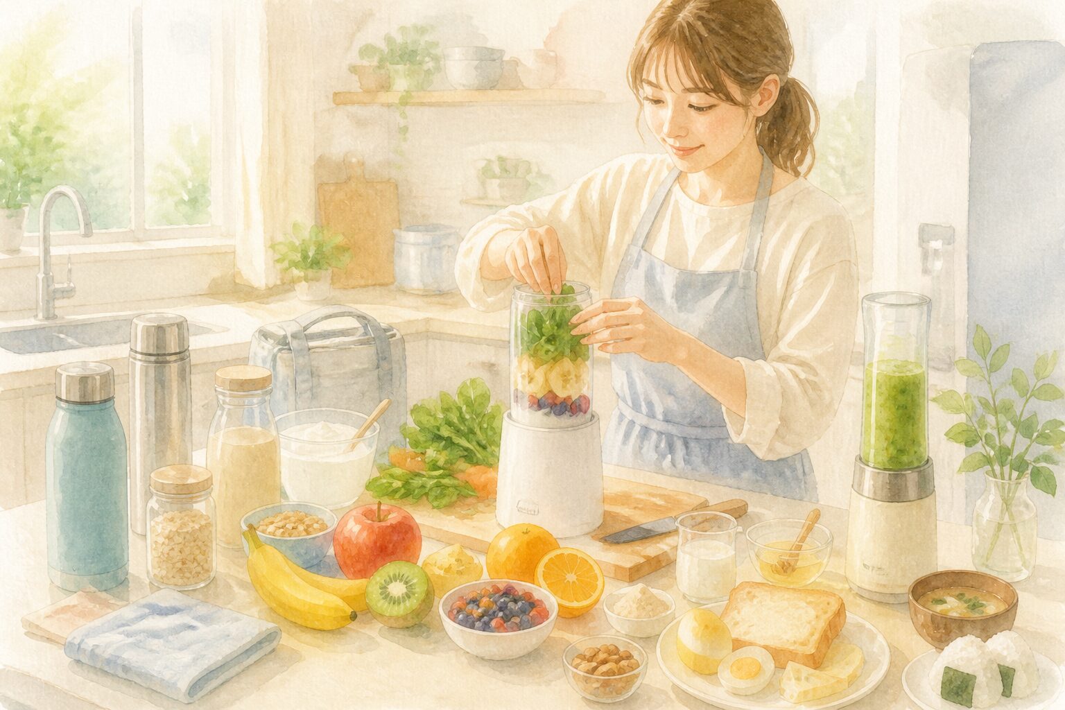 保存や道具を意識したスムージーの応用材料と器具
