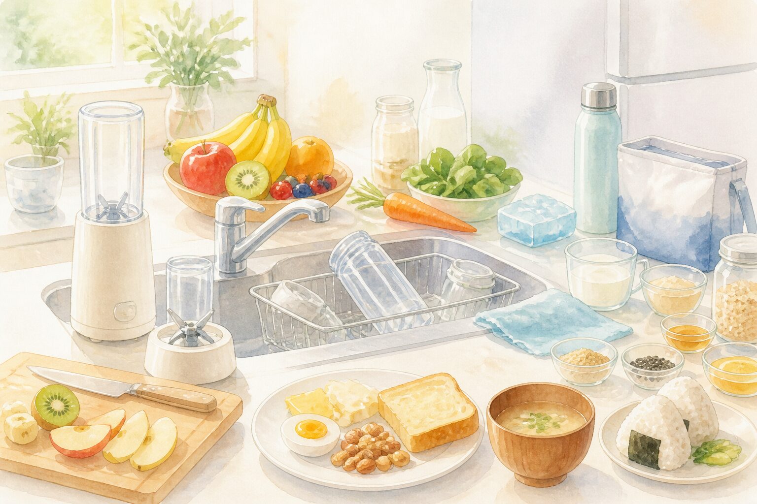 分解して洗えるブレンダーのパーツ配置
