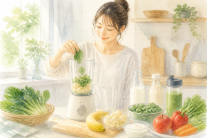 野菜とバナナのスムージー組み合わせレシピ｜朝5分で簡単