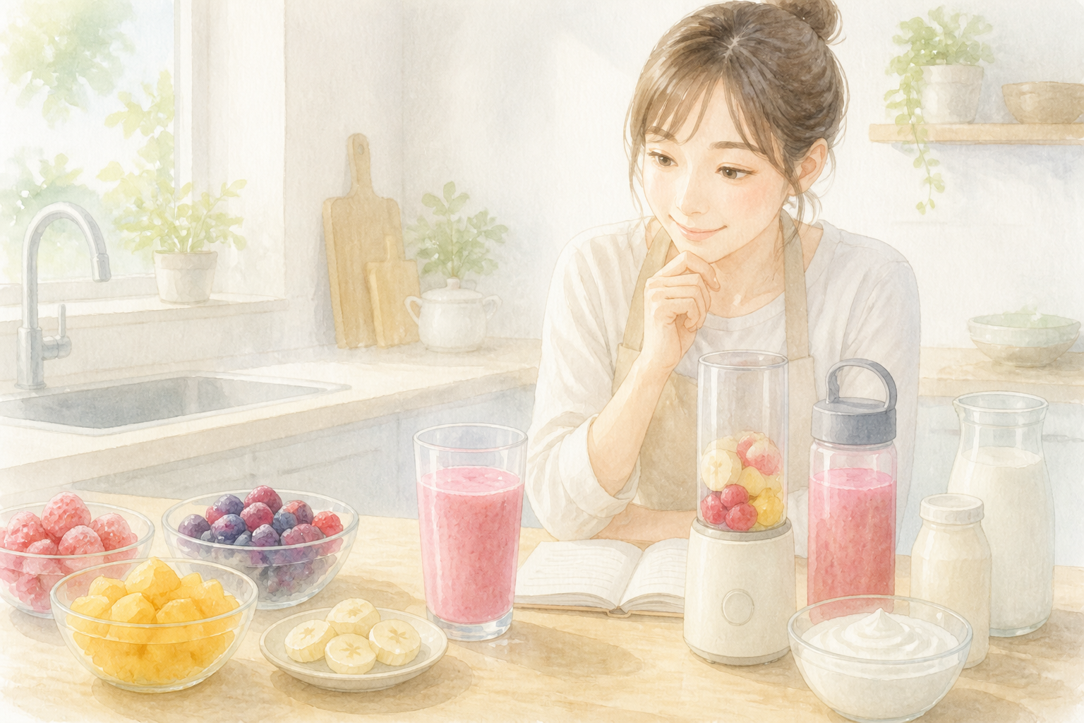 ベリーやマンゴーで楽しむスムージーの食卓