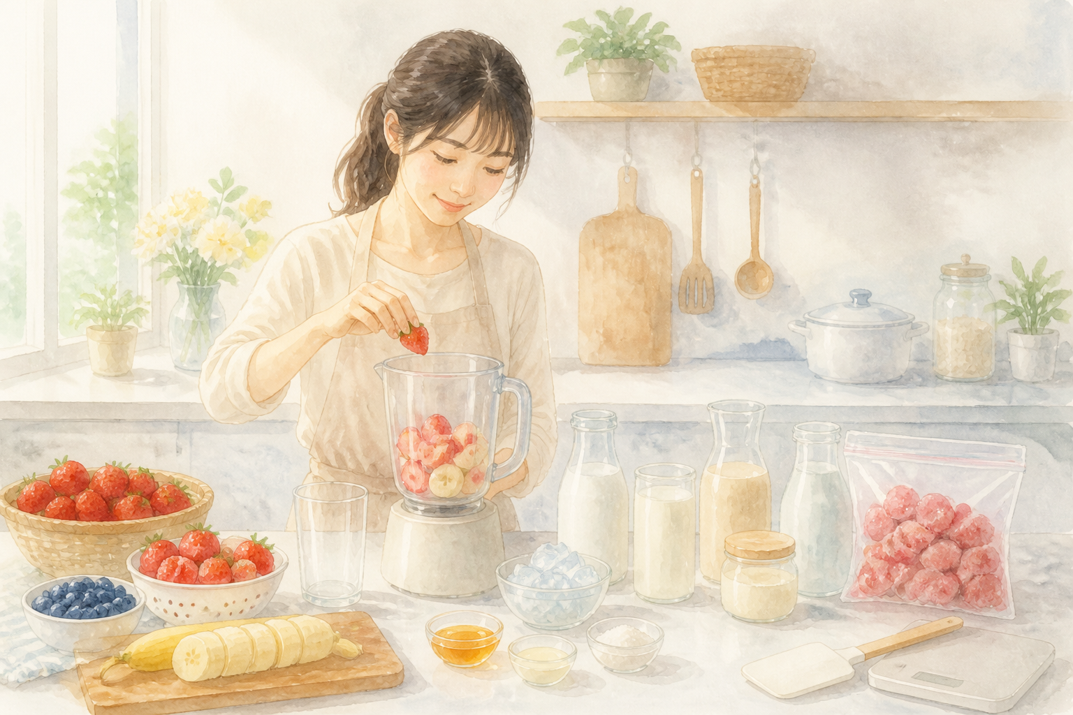 いちごスムージーの作り方｜基本と簡単アレンジ