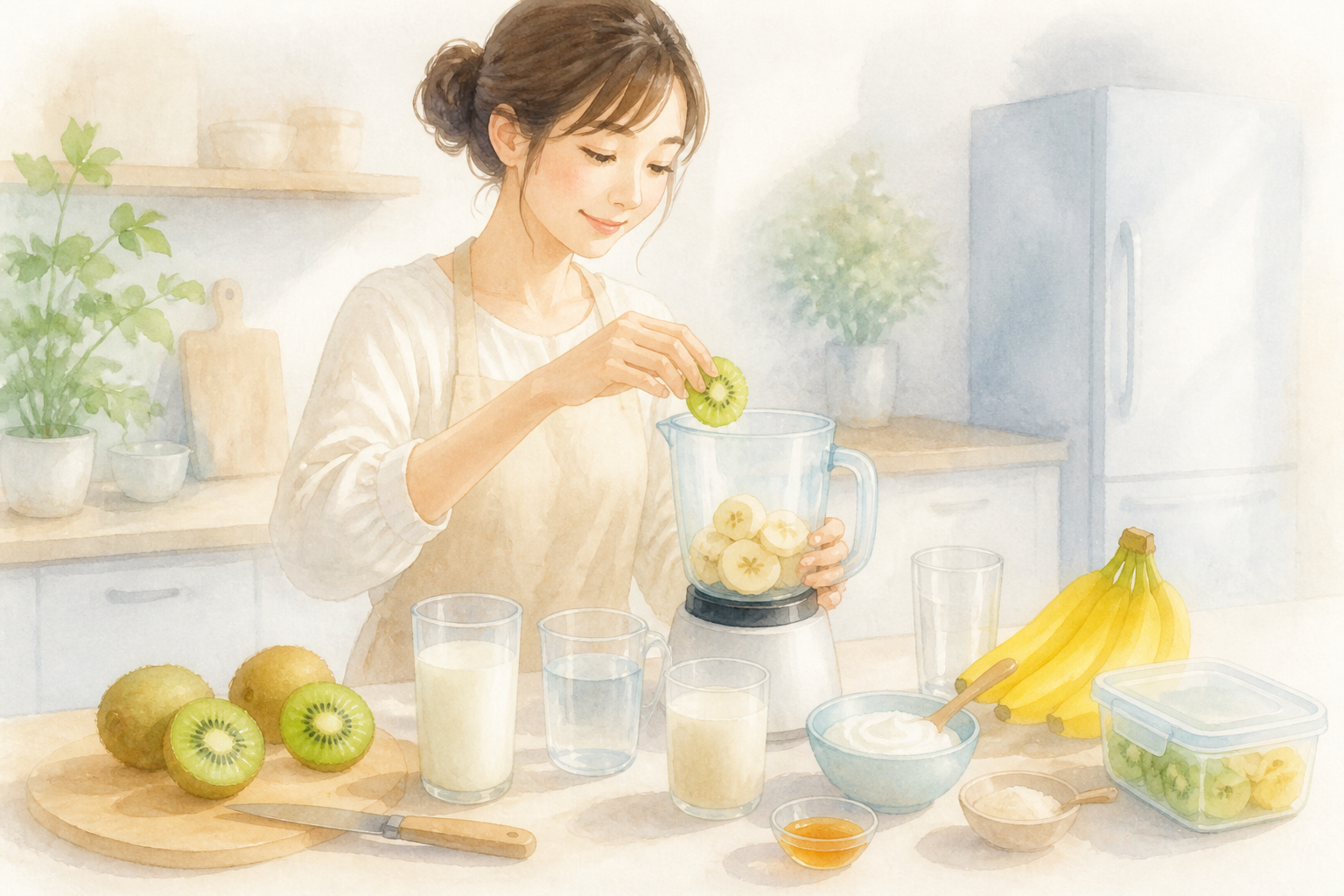 キウイスムージーの作り方｜基本とアレンジ