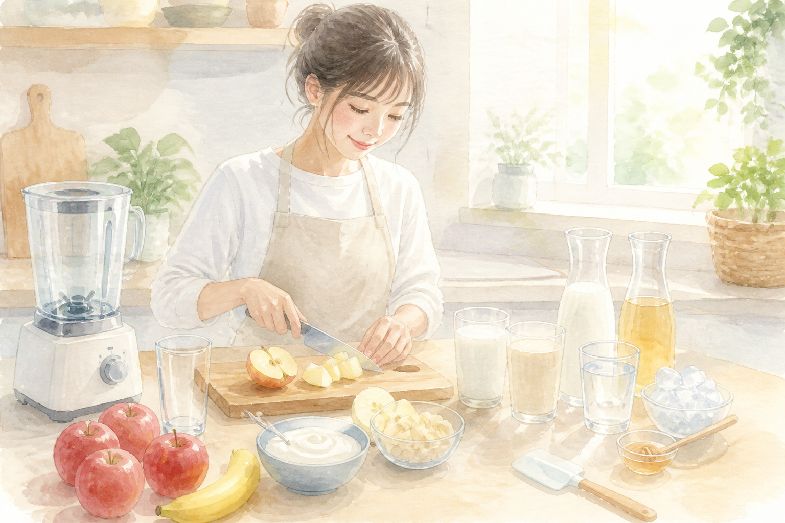 アレンジ食材を並べた準備風景