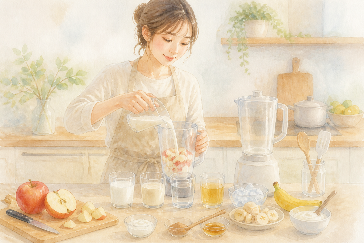 材料と分量を確認する手元