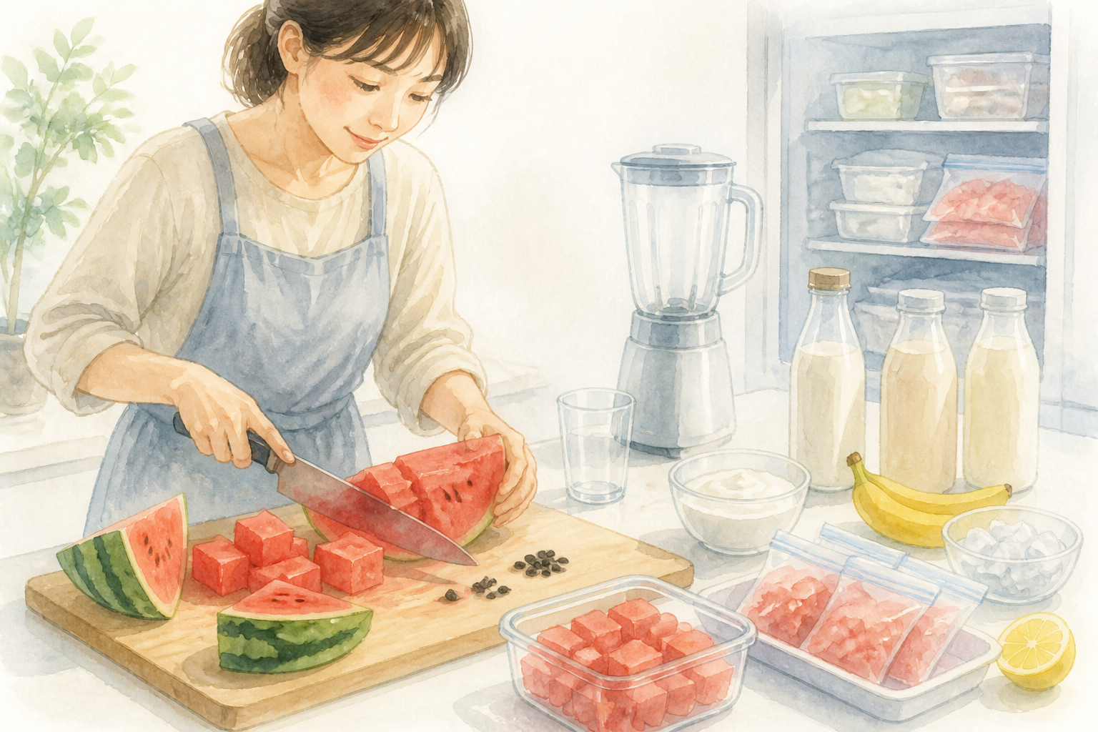種と皮を取り除く下ごしらえ
